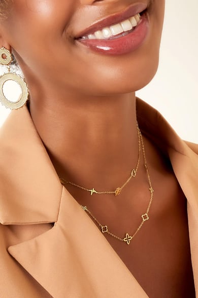 Minimalist necklace with charms Silver Color Stainless Steel h5 Picture3